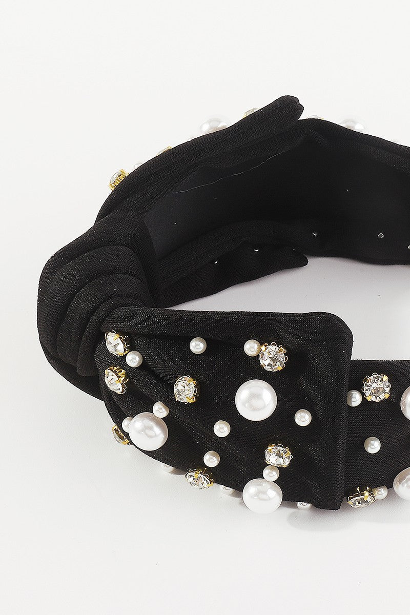 Center Bow Tie Tapered Headband