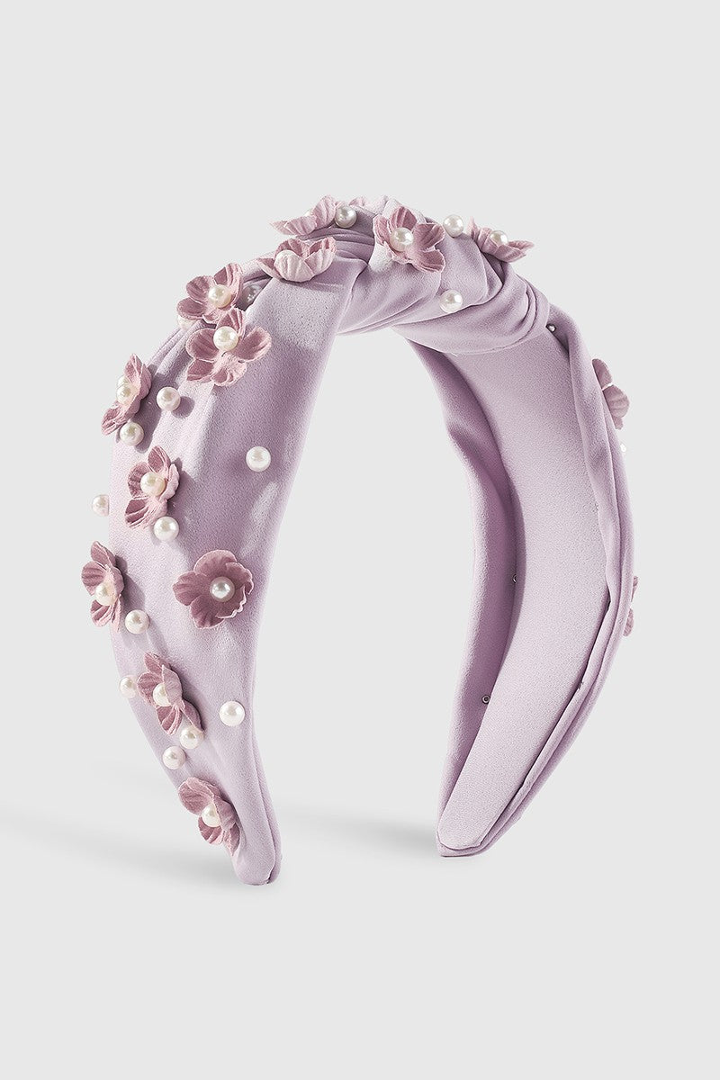 Flower Pearl Topknot Headbands