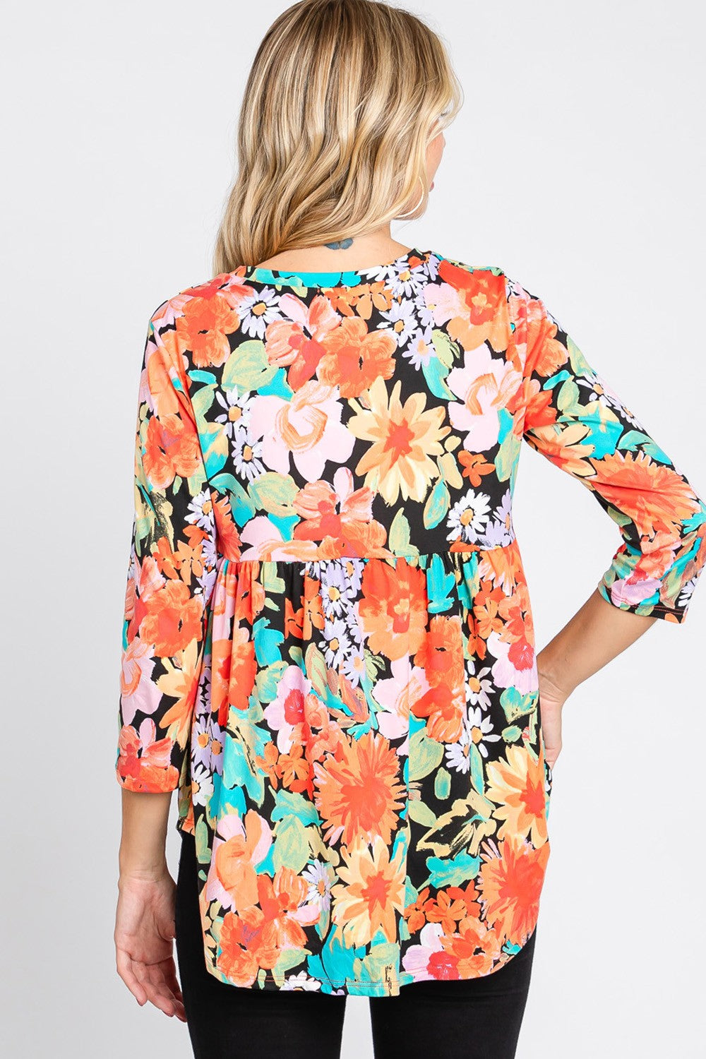 Floral Print Babydoll Top