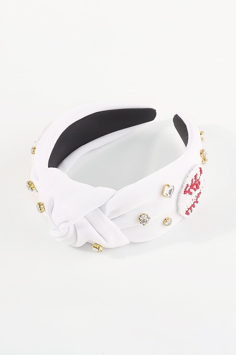 Beaded Gameday Rhinestone Knot Headband