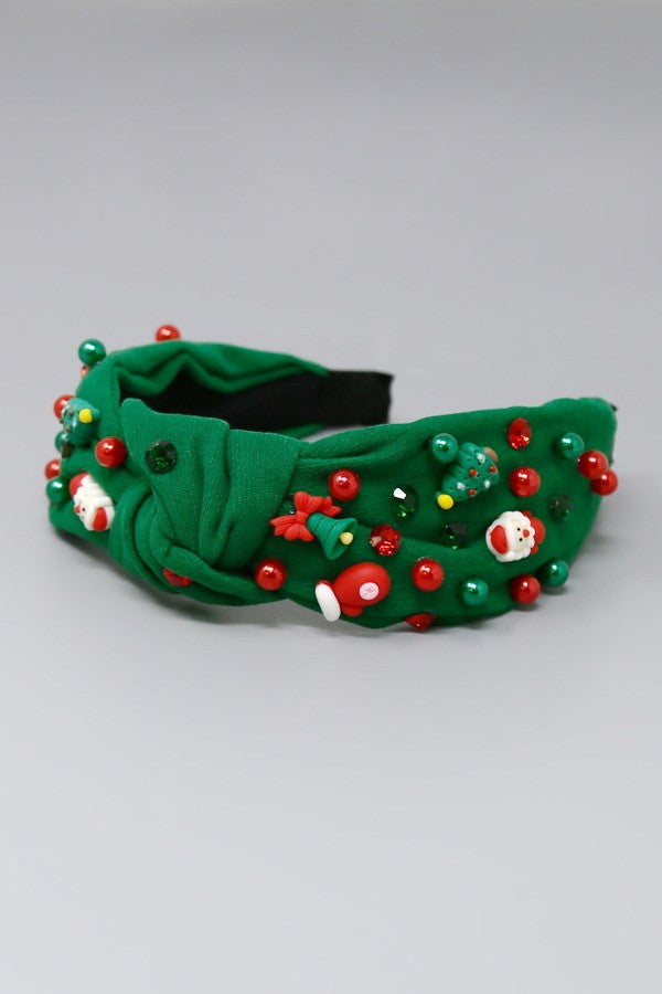 Christmas Theme Embellished Knot Headband