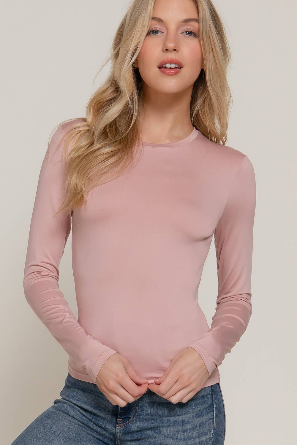 Basic Long Sleeve Crew Neck Top