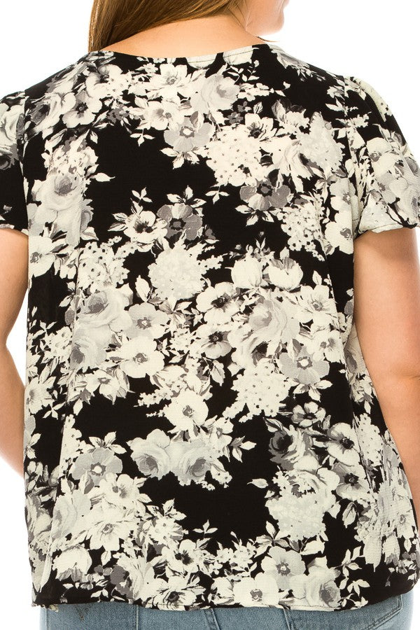 Plus Pleated Front Top