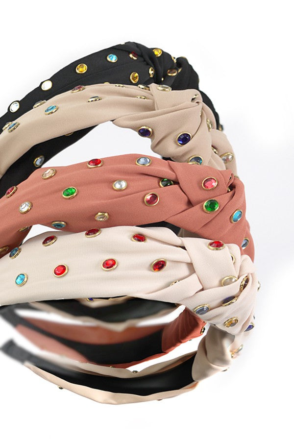 Rhinestone Wide Knotted Headband