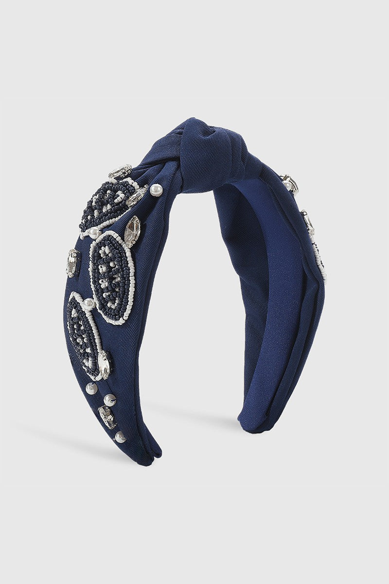 Game Day Beaded Football Headband