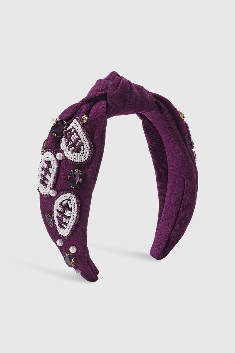 Game Day Beaded Football Headband