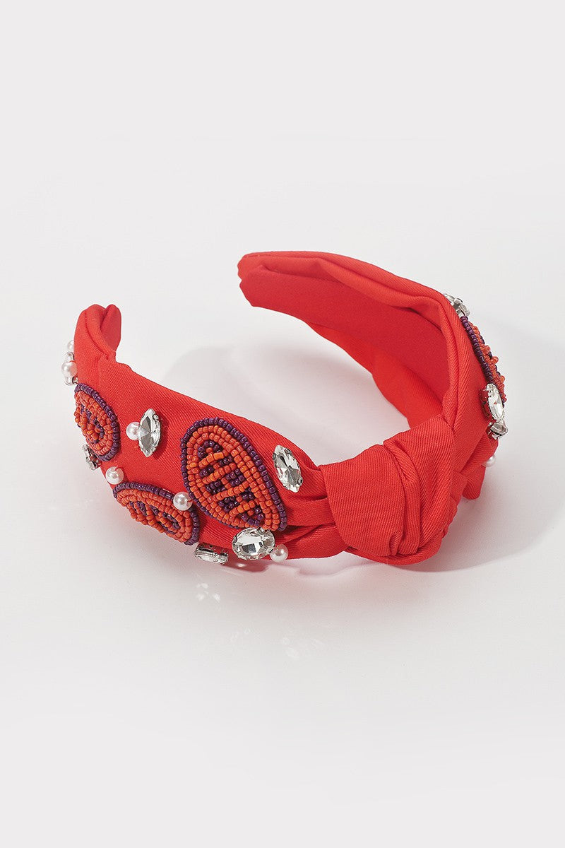 Game Day Beaded Football Headband