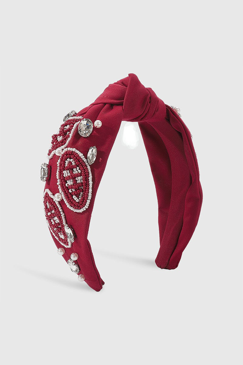 Game Day Beaded Football Headband