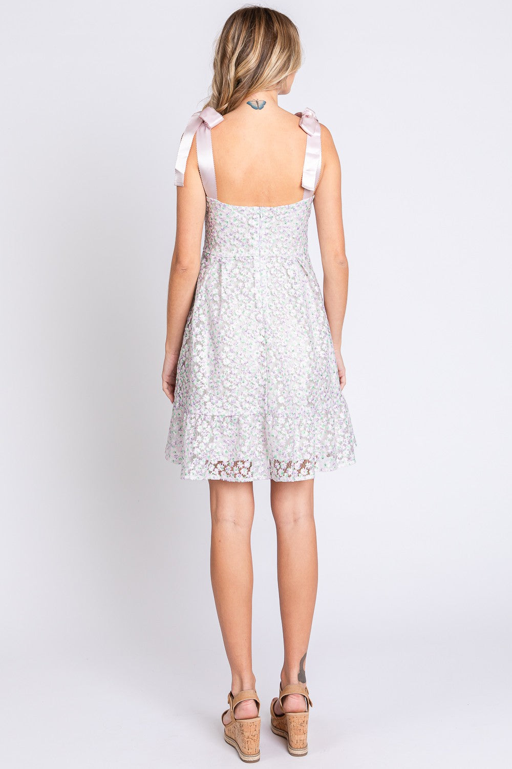 Mesh Floral Embroidered Dress