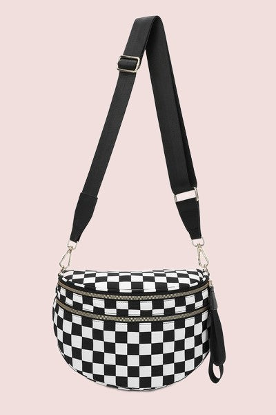 Checker Crossbody Sling Bag