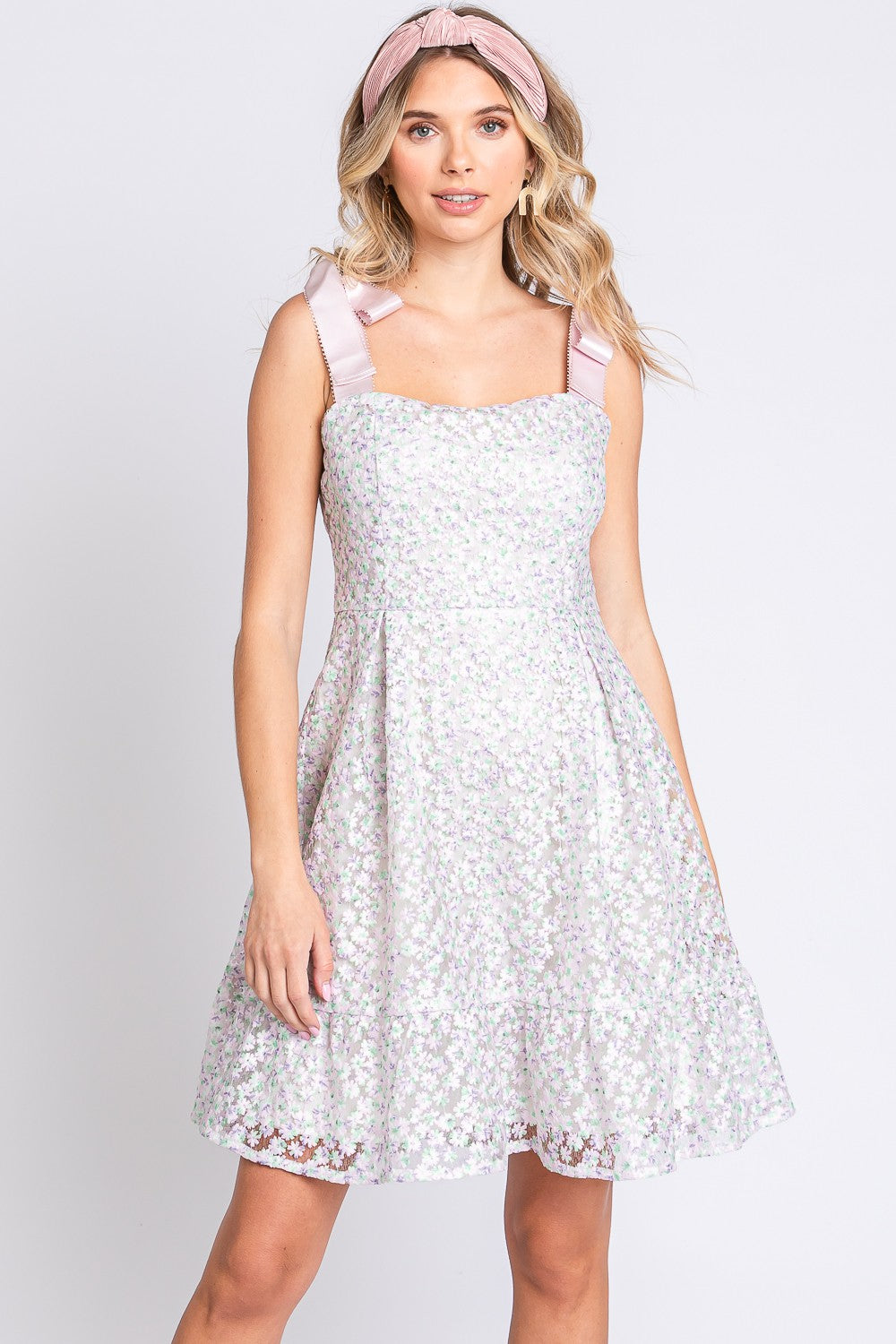 Mesh Floral Embroidered Dress