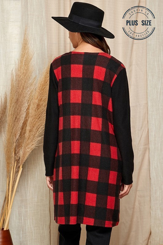 Checker Plaid Cardigan
