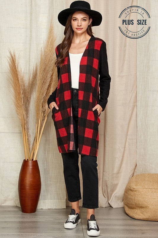 Checker Plaid Cardigan