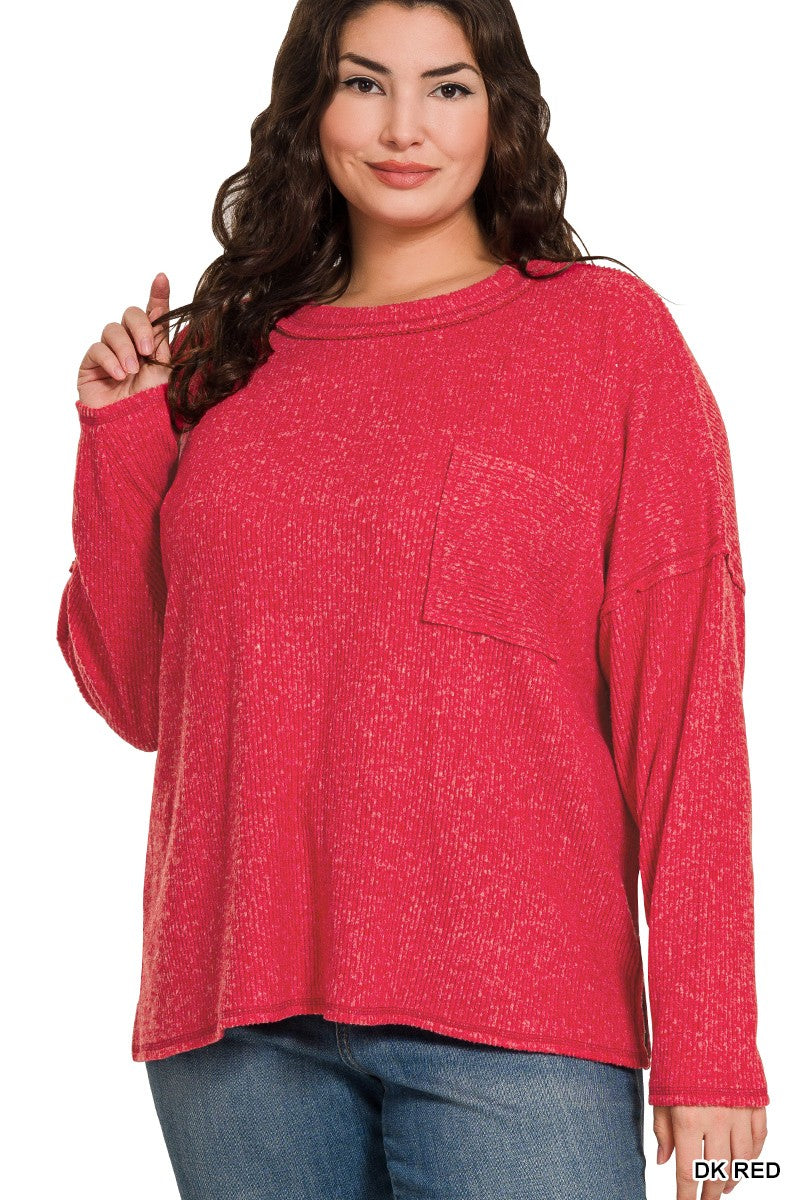 Plus Ribbed Brushed Top