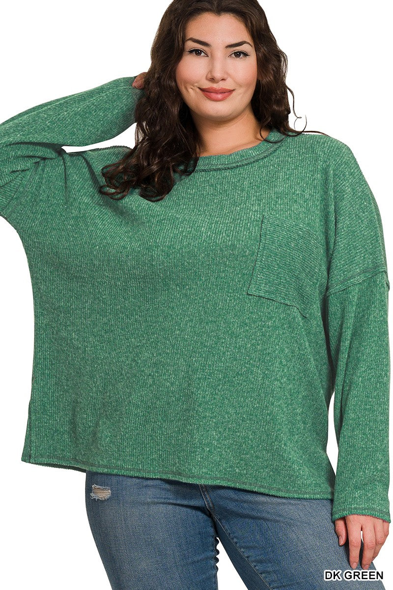 Plus Ribbed Brushed Top