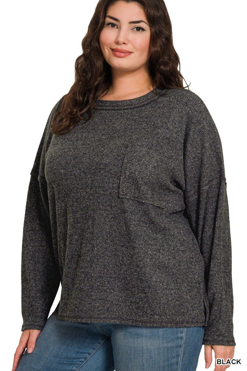 Plus Ribbed Brushed Top