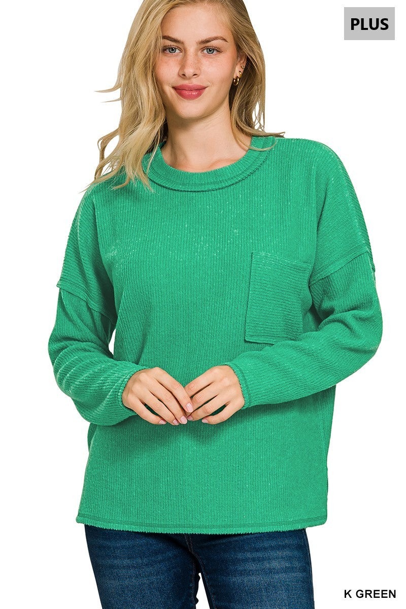 Plus Ribbed Brushed Top