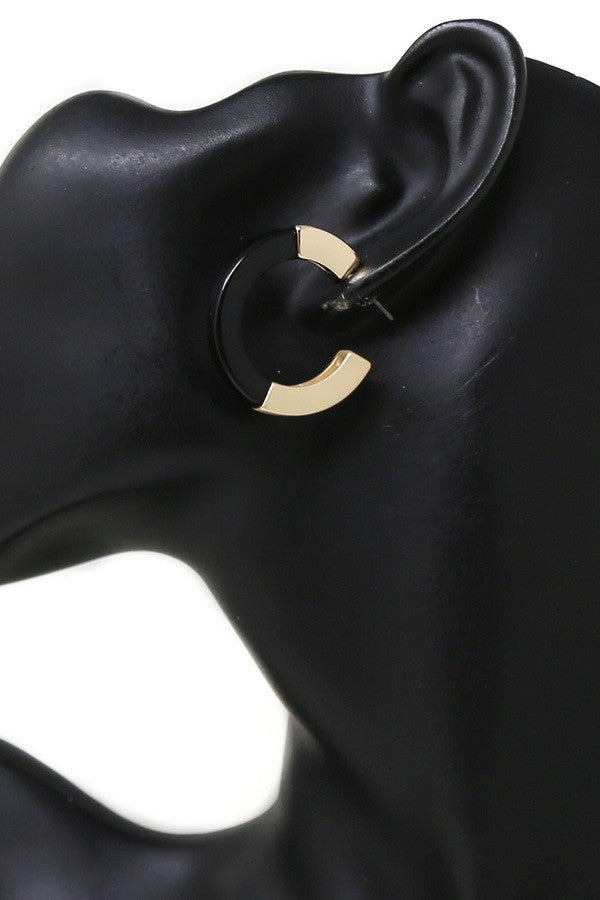 Resin & Metal Hoop Earrings