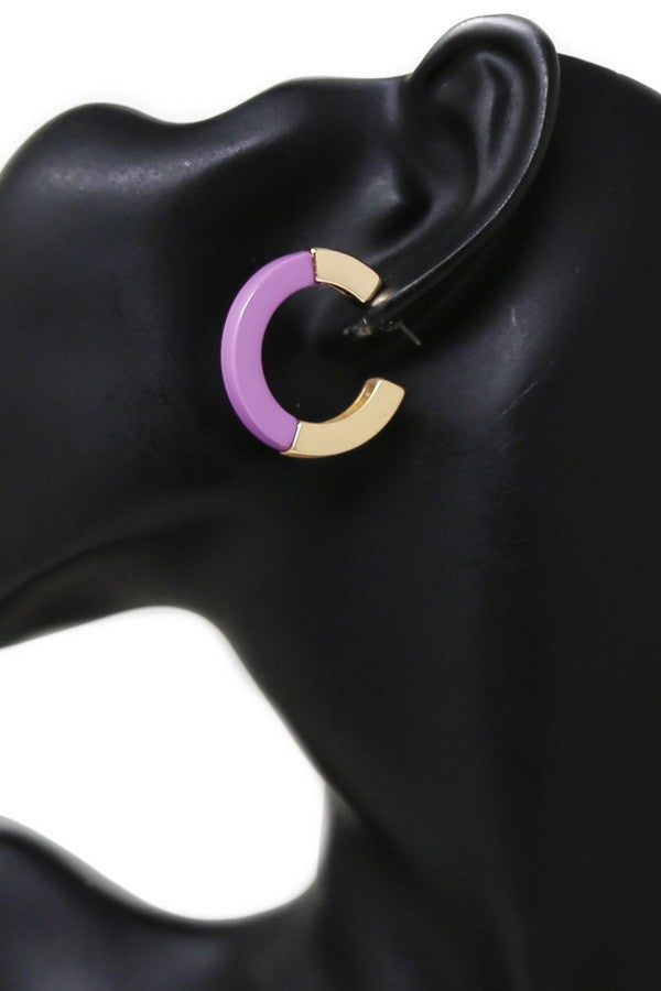 Resin & Metal Hoop Earrings
