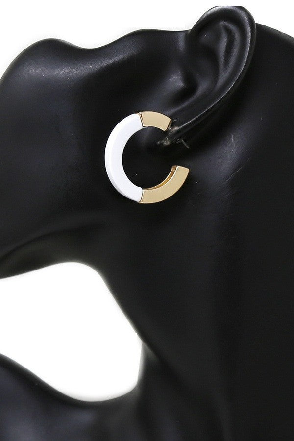 Resin & Metal Hoop Earrings