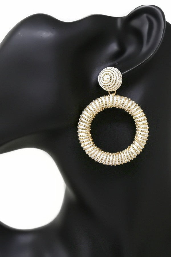 Thread Chain Hoop Earrings