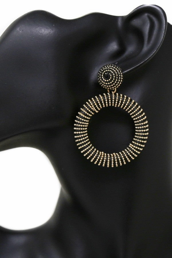 Thread Chain Hoop Earrings