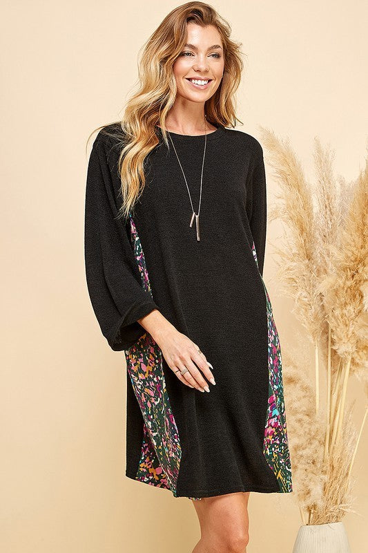 Leaf Print Tunic Dress