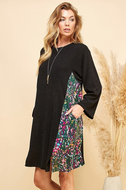 Leaf Print Tunic Dress