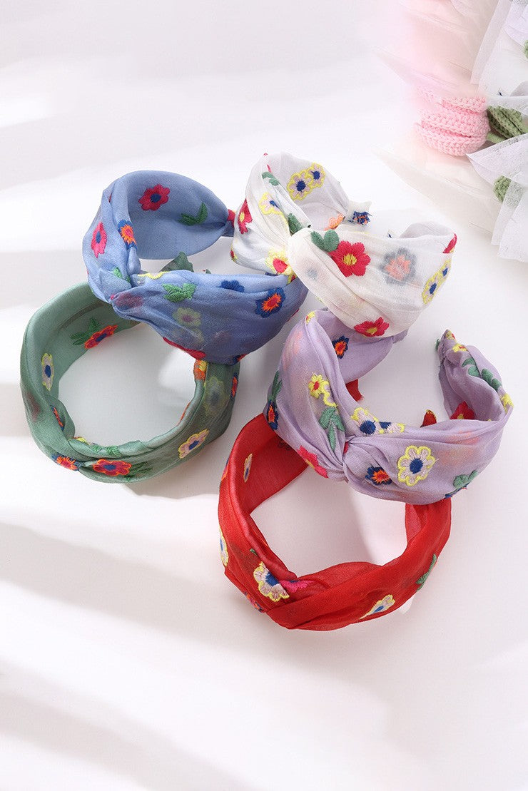 Embroidered Floral Headband