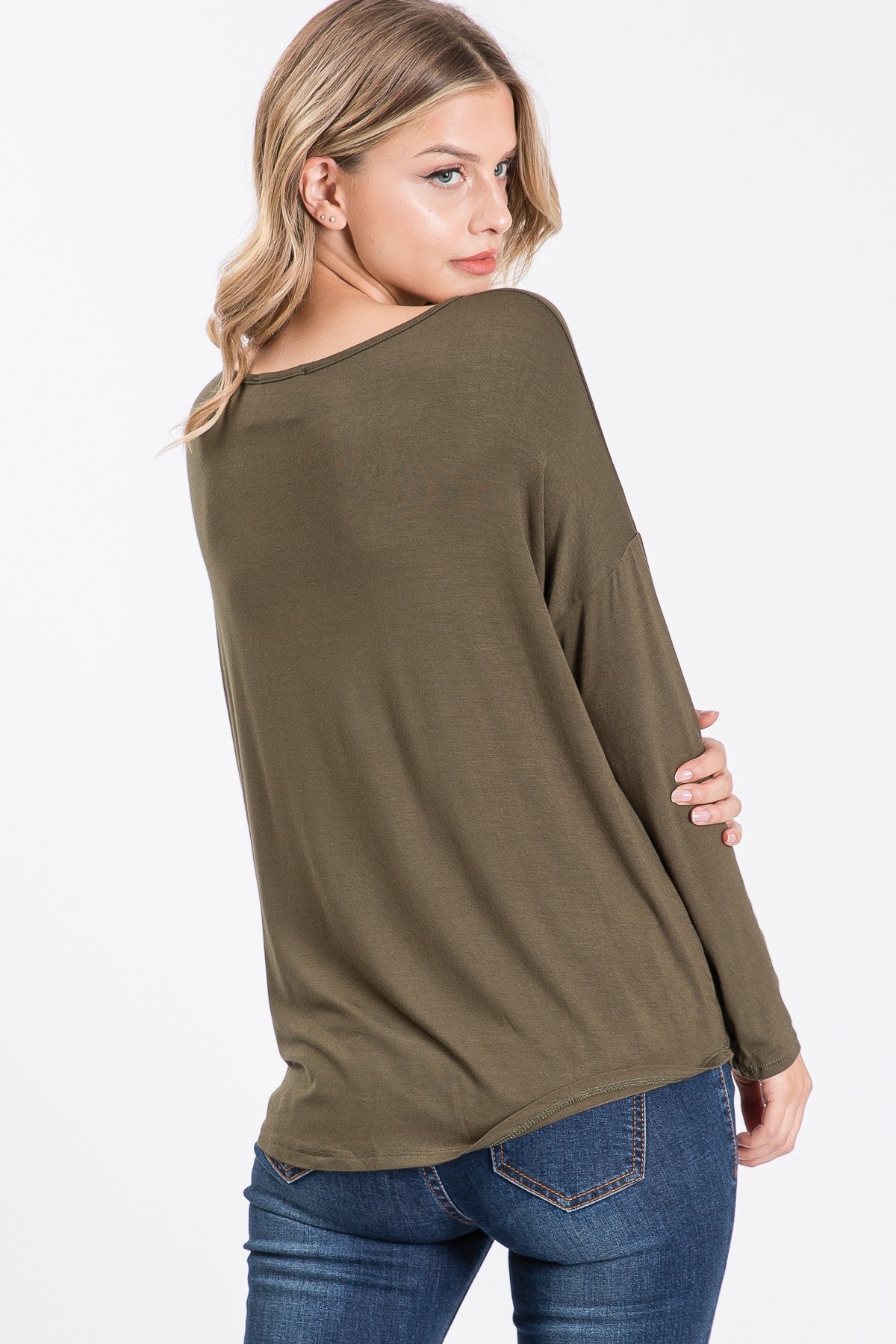 Criss Cross Drop Shoulder Boxy Top