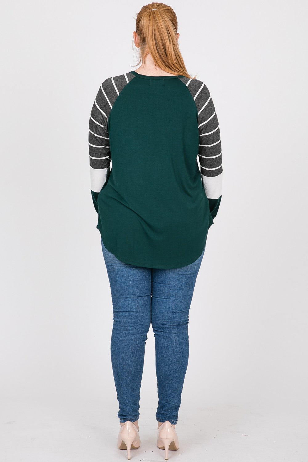 Color Block Long Sleeve - Hunter Green