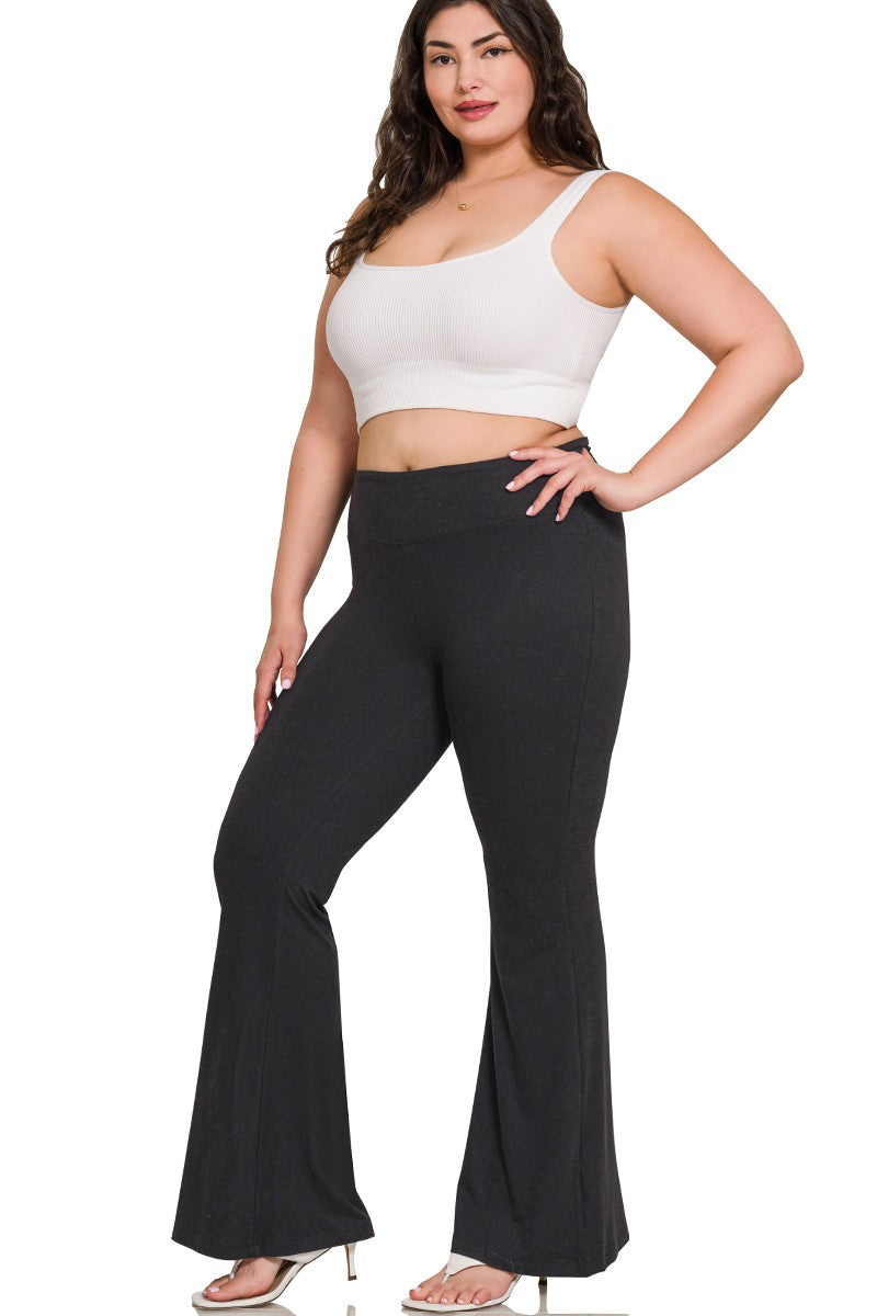 Plus Buttery Soft Flare Leg High Waist Pants