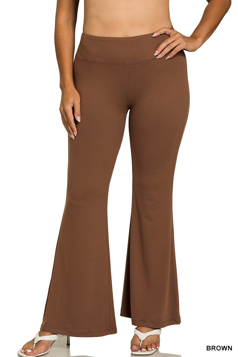 Plus Buttery Soft Flare Leg High Waist Pants