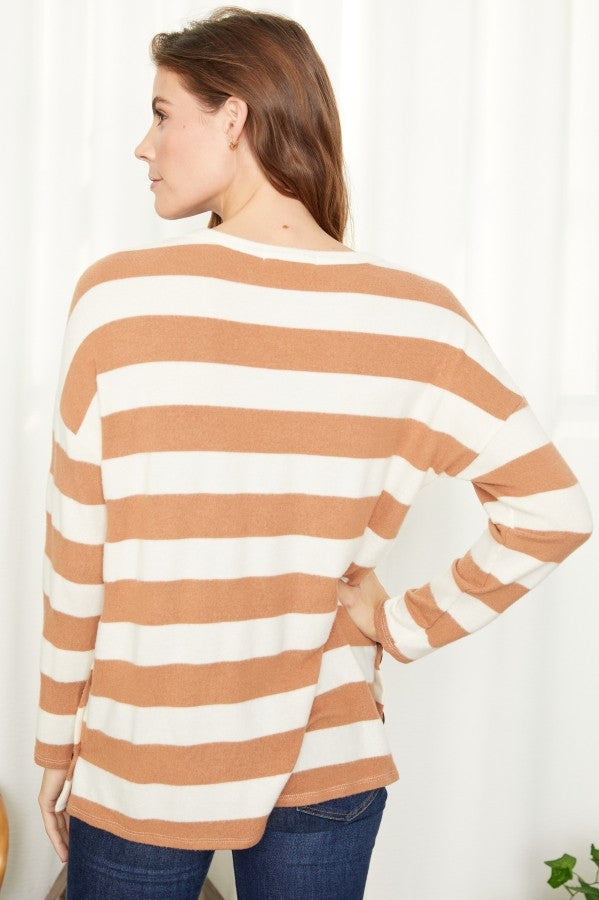 Brushed Hacci Tunic Long Sleeve Top
