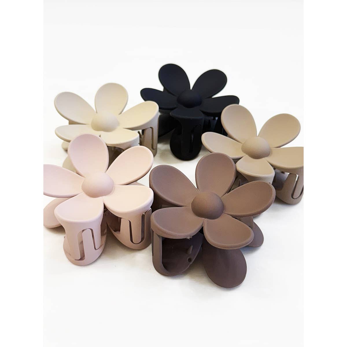 Matte Neutral Color Daisy Hair Clips