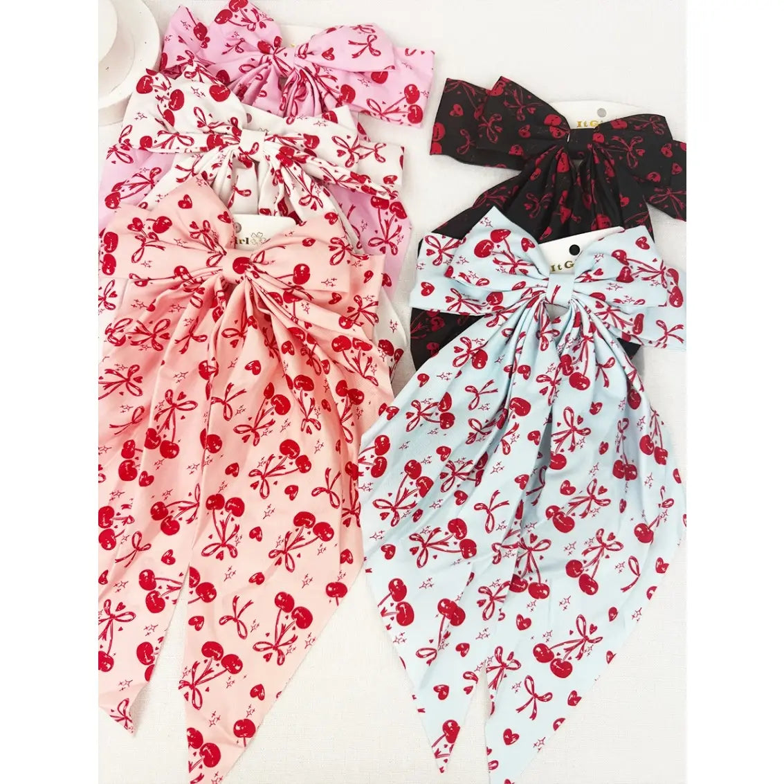 Cherry Bow Hair Clip