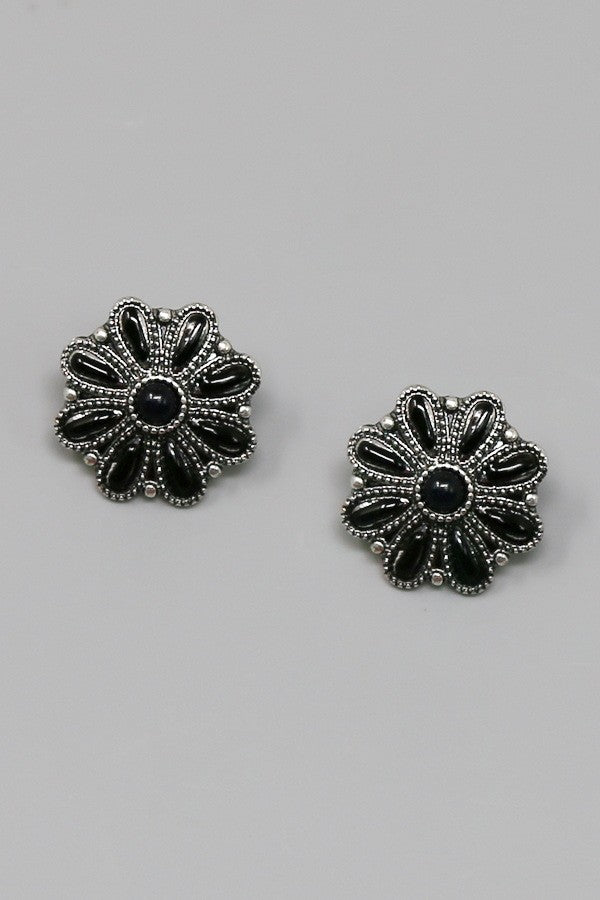 Western Vintage Flower Stud Earrings