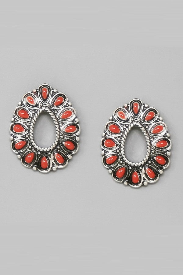 Western Teardrop Vintage Stud Earrings