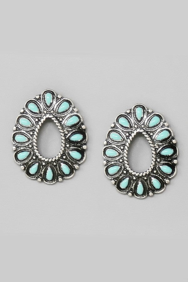 Western Teardrop Vintage Stud Earrings