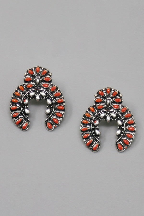 Western Floral Stud Earrings