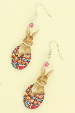 Multicolor Easter Bunny Acrylic Earrings