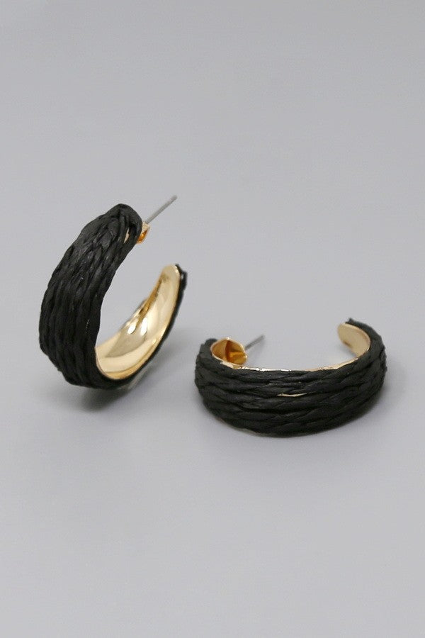 Raffia Hoop Earrings