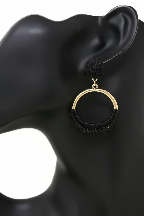 Thread Wrapped Hoop Dangle Earrings
