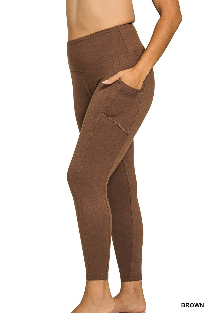 Pockets Microfiber Full Length Leggings