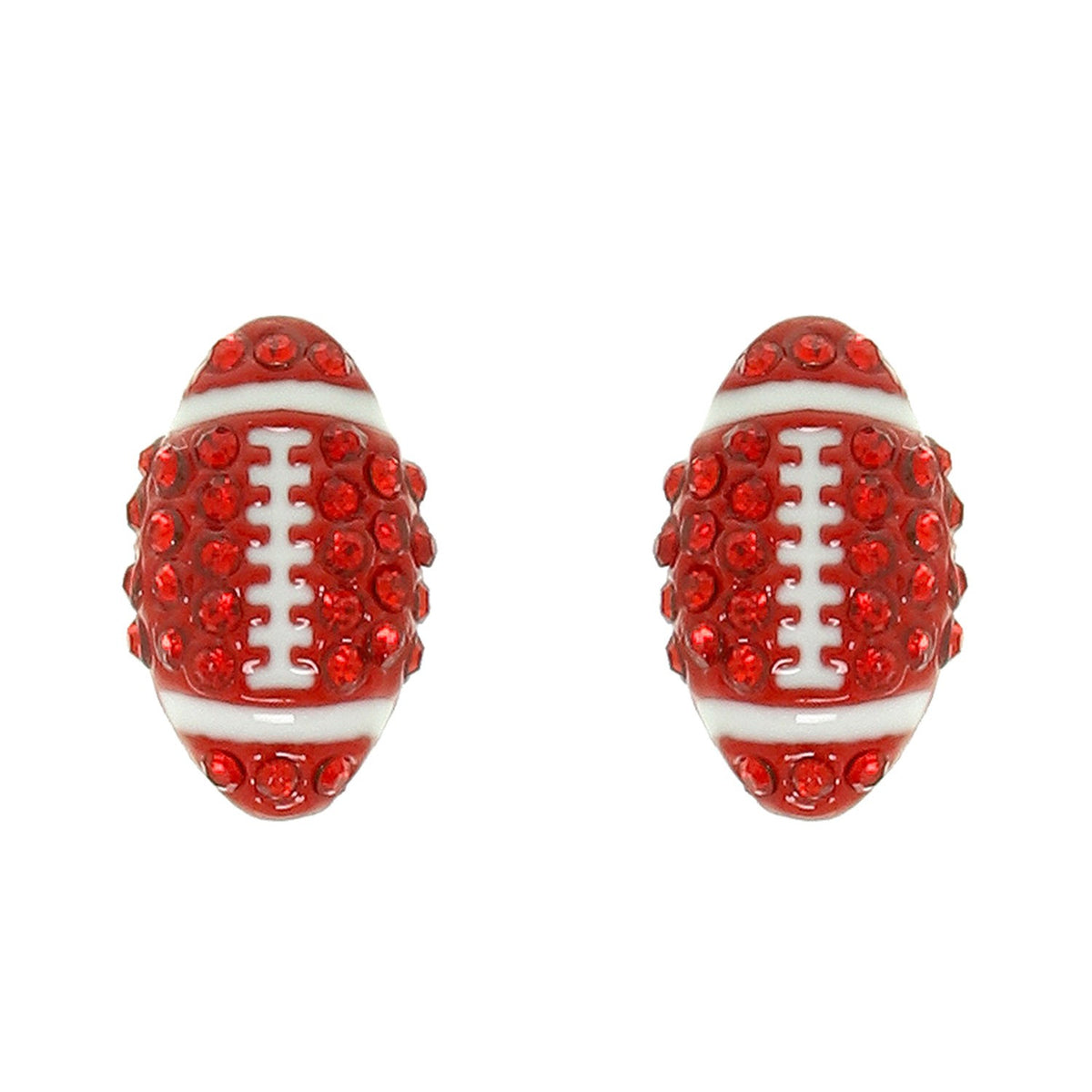 Rhinestone Football Stud Earrings