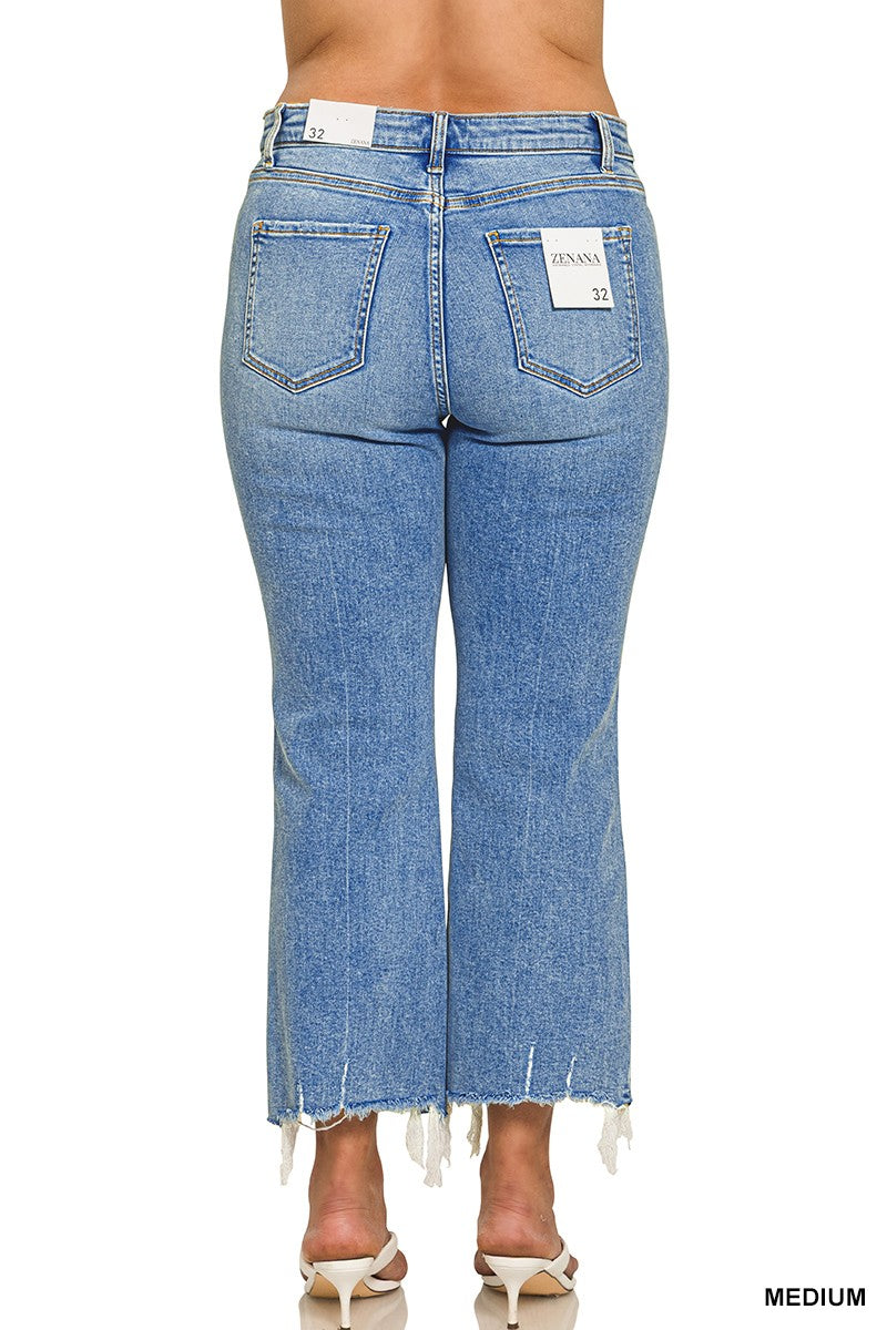 Plus Kick Crop Flare Denim Pants