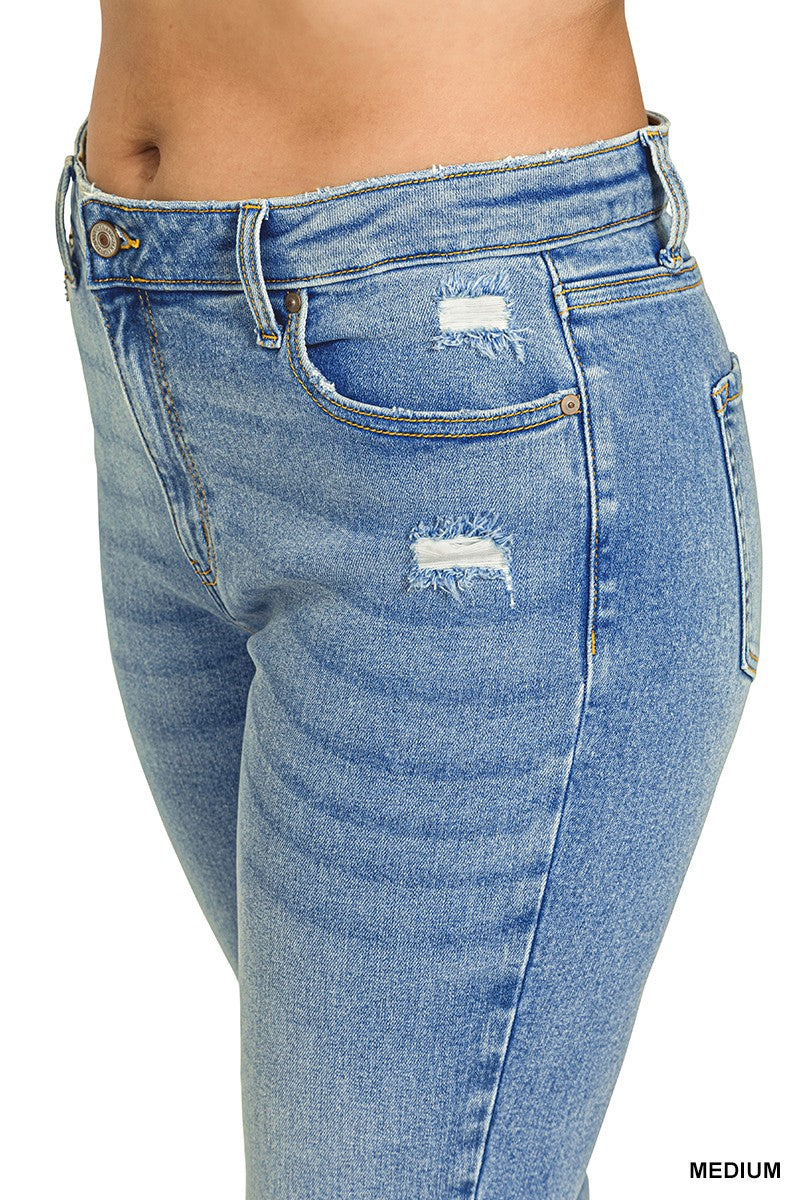 Plus Kick Crop Flare Denim Pants