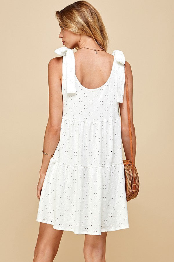 Eyelet Tiered Dress