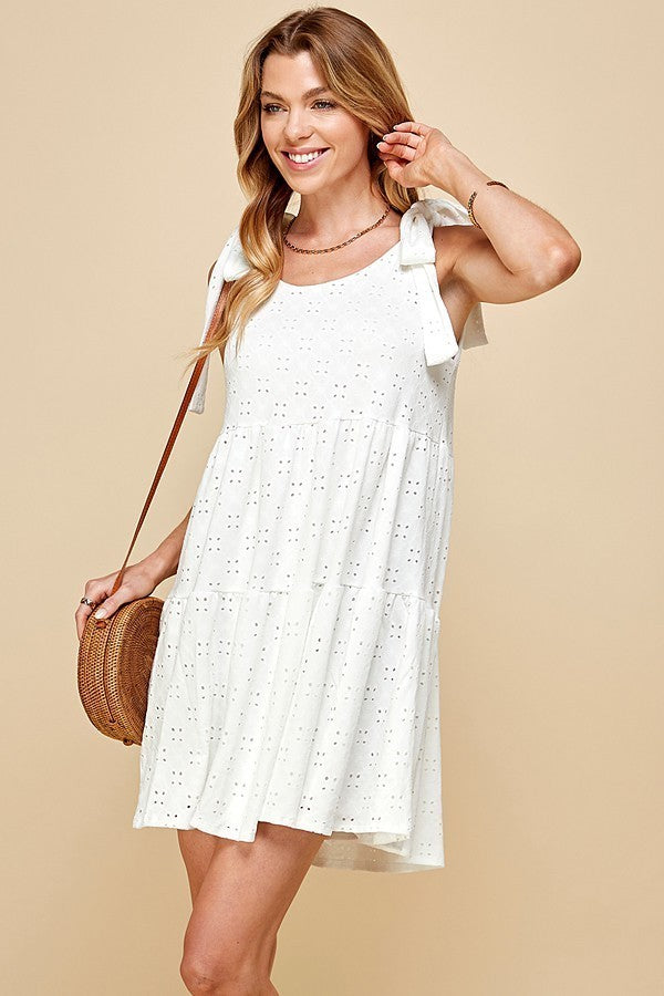 Eyelet Tiered Dress