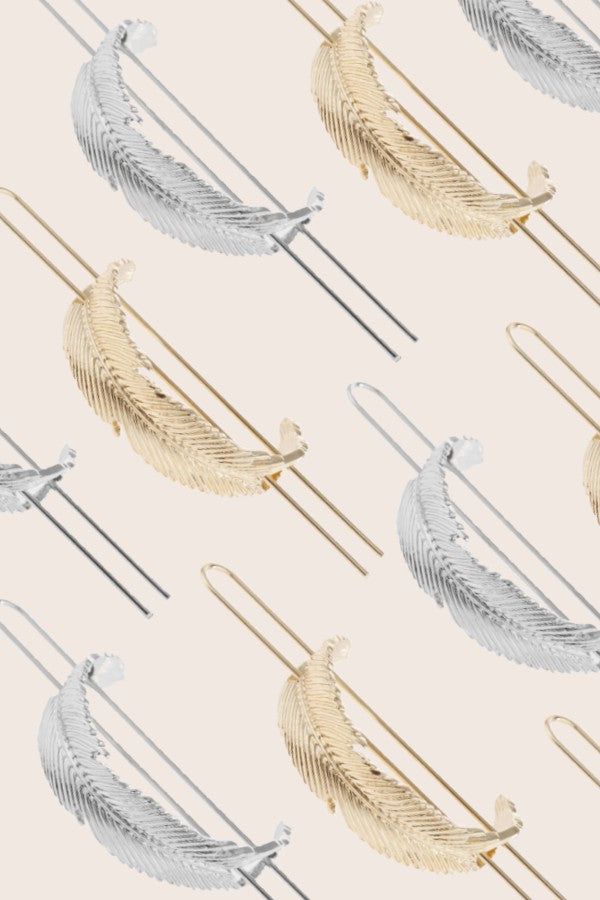 Feather Bun Pin Cuff Clip